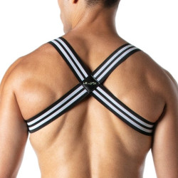 LEADER Harnais élastique LOADED Noir-Blanc